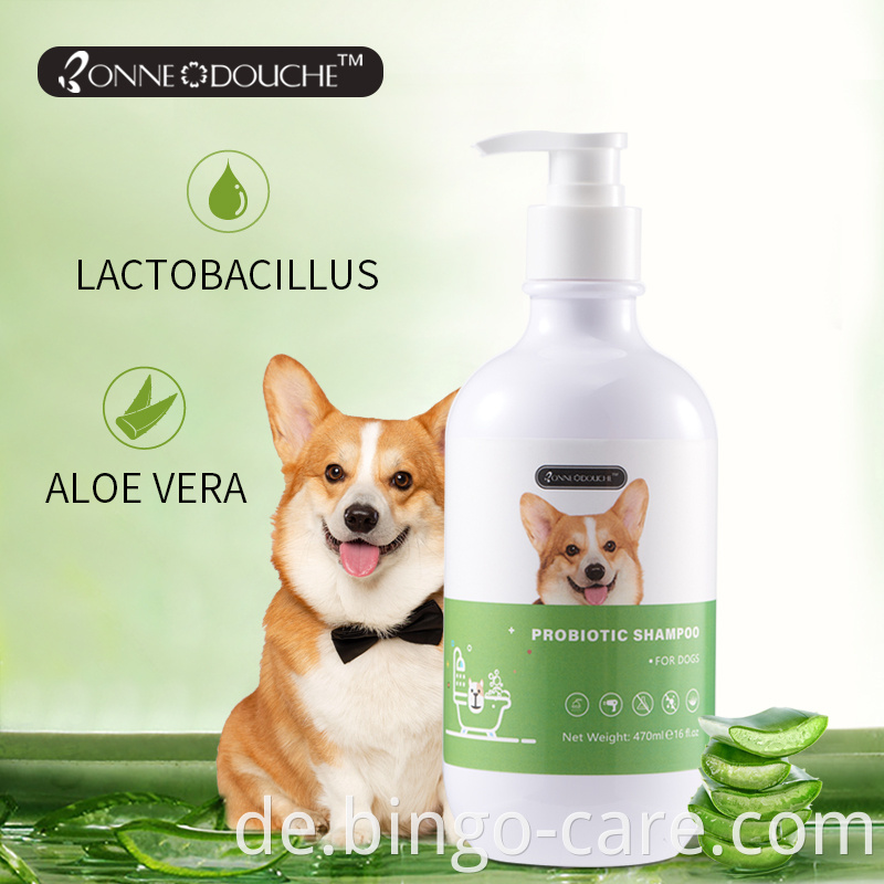 Pet Care Probiotika-Shampoo für Hunde Feuchtigkeit Haarfarbe Sichere Anti-Schuppen-Formulierung in Italien